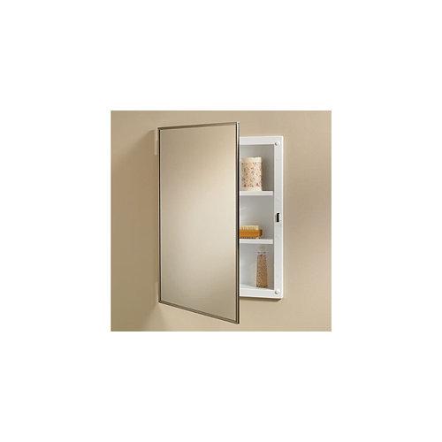 Basic Styleline, Recessed, 16 in.W x 22 in.H x 3 3/4 in.D, Plastic Cabinet, Stainless Trim, Steel Ba