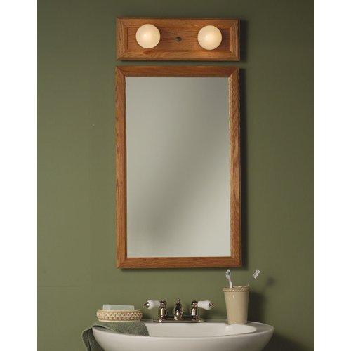 Grant,  Recessed,16-14 in.W x 22 in.H,Honey Oak, Framed Mirror.