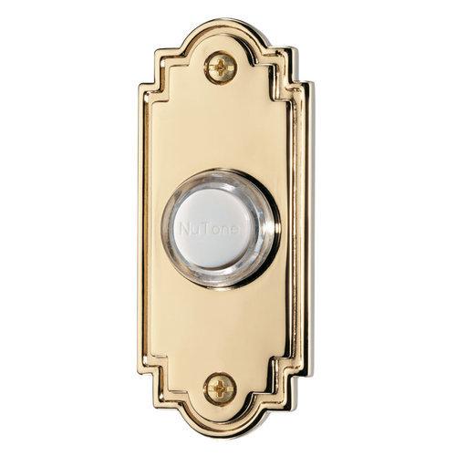 Door Chime Pushbutton, lighted in polished brass