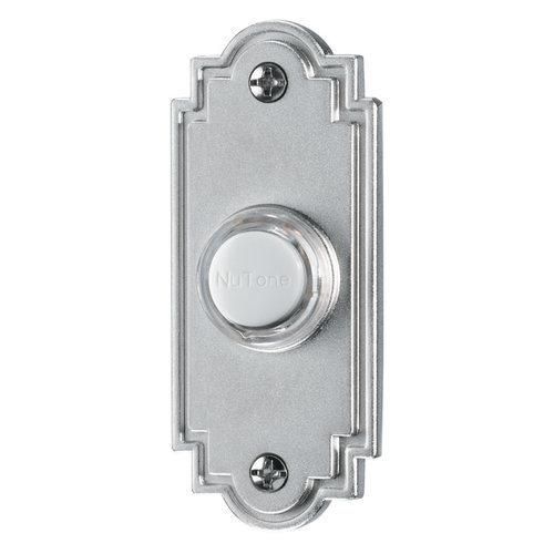 Door Chime Pushbutton, lighted in satin nickel