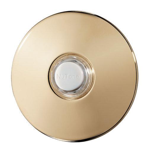 Door Chime Pushbutton, polished brass stucco — unlighted