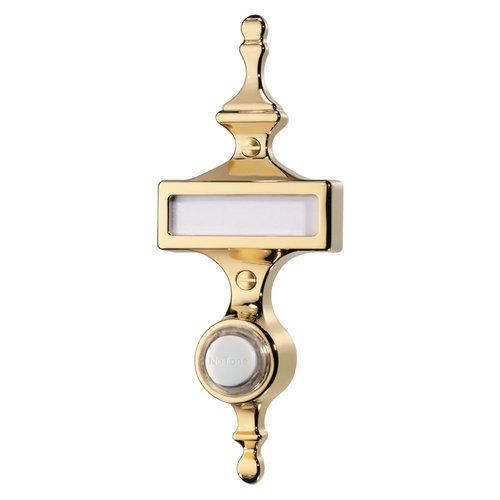 Door Chime Pushbutton, lighted in polished brass