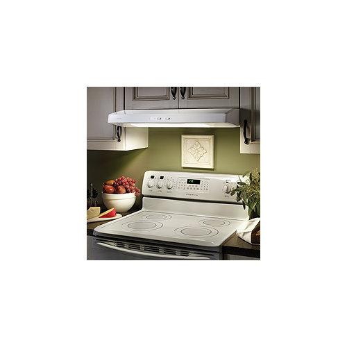 30 in., White-on-White, Under Cabinet Hood, 280 CFM.