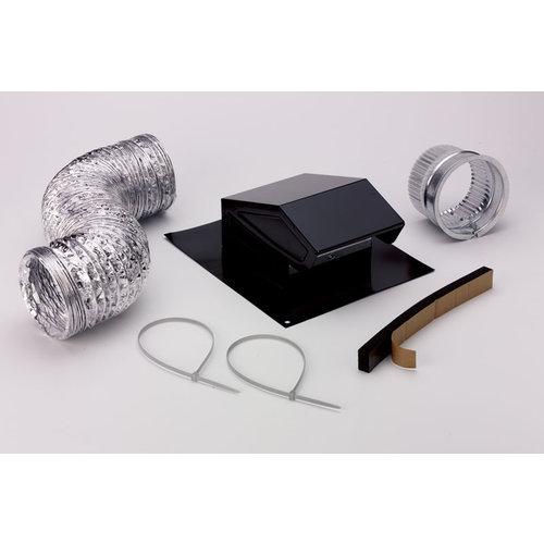 Roof Vent Kit, 8' of 4 in. flexible aluminum duct. Model 636 Roof Cap, 4 in. to 3 in. reducer, 4