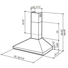 Broan-Nutone 619004 - 35-7/16 in. (90cm) , Stainless Steel , Chimney Hood,  Internal Blower, 450 CFM.