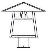 Arroyo Craftsman CP-12TM-RB - 12" carmel post mount with t-bar overlay