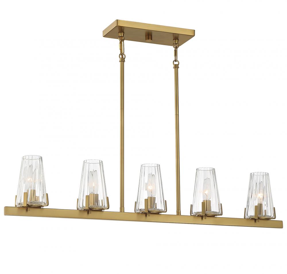 Dimond 5-Light Linear Chandelier in Warm Brass