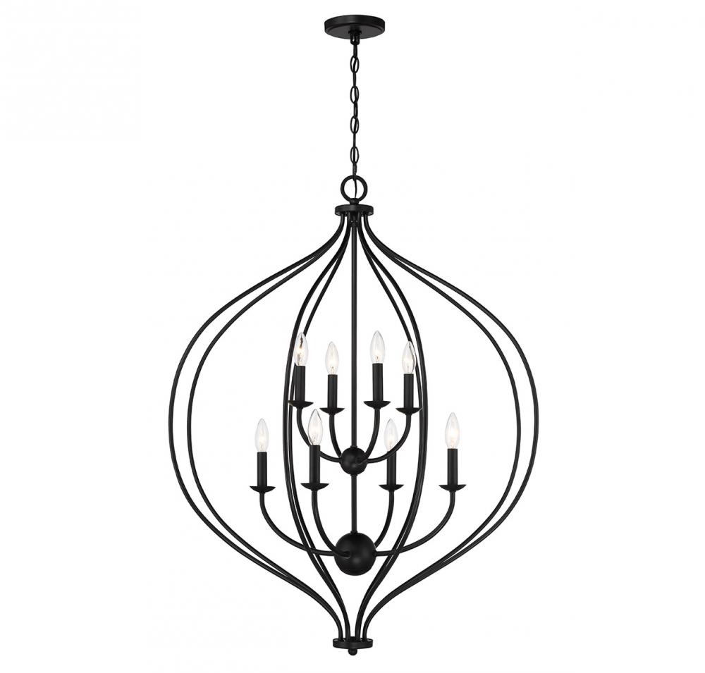 Orchid 8-Light Pendant in Matte Black