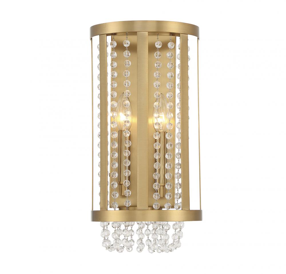 Mancini 2-Light Wall Sconce in Warm Brass