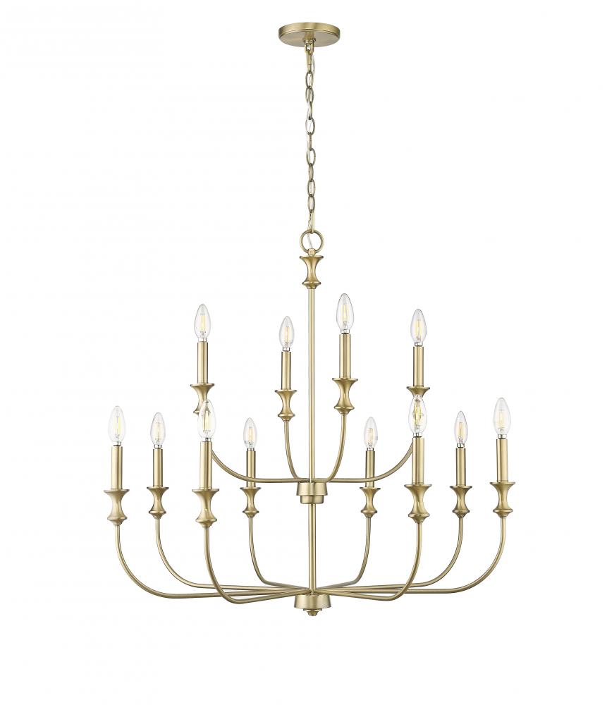 Savanne 12-Light Chandelier Ceiling Light Vintage Brass