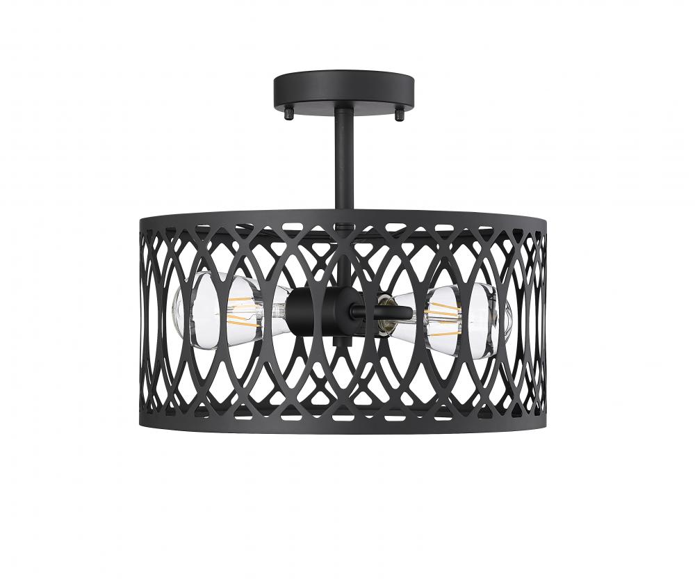 Arelyn 1-Light Semi-Flush Ceiling Mount Matte Black