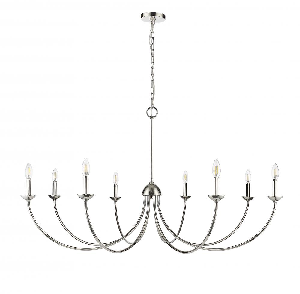 Huxley 8-Light Chandelier Ceiling Light Polished Nickel