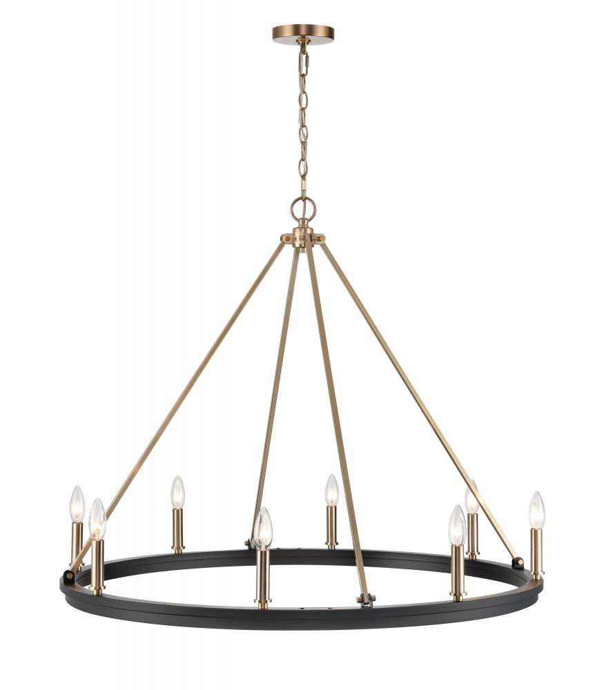 Carruth 8-Light Chandelier Ceiling Light Matte Black Modern Gold