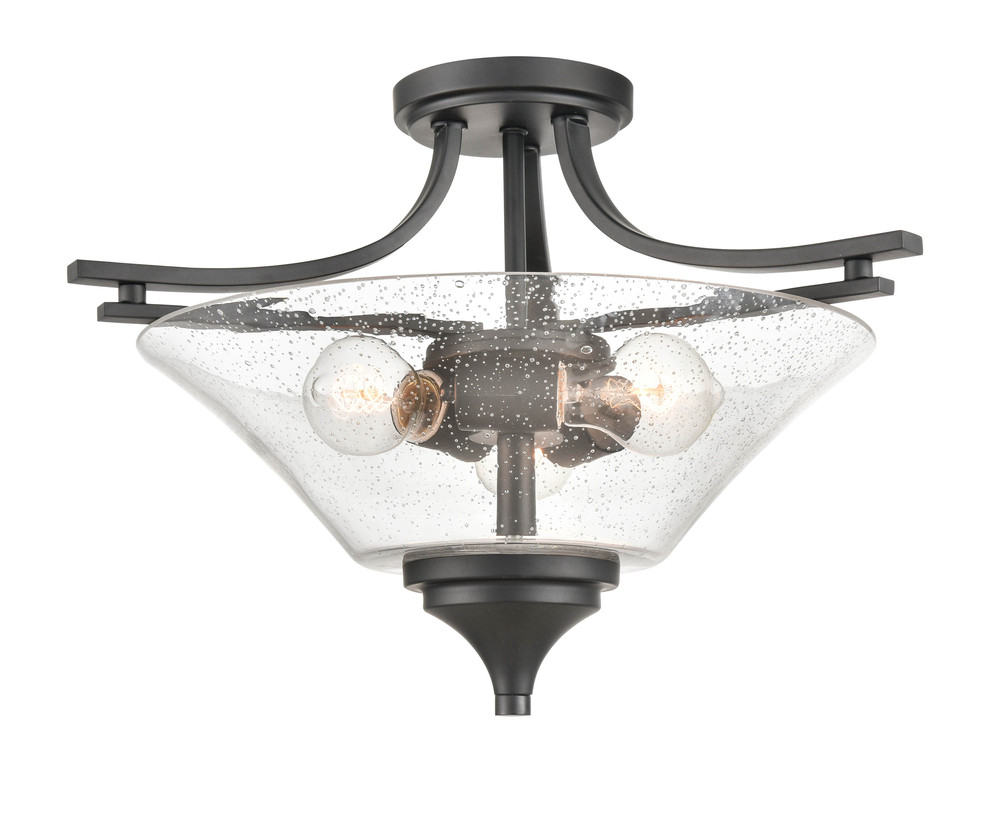 Natalie 3-Light Semi-Flush Ceiling Mount Matte Black