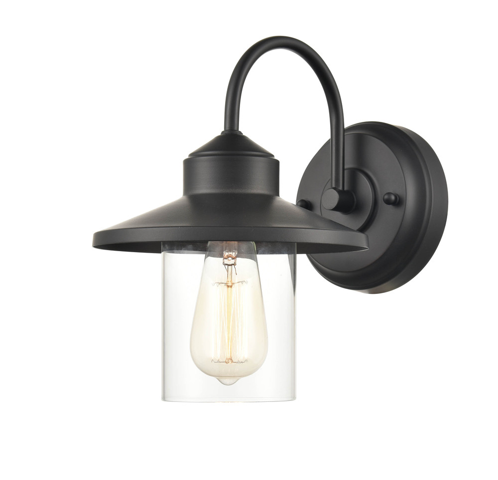 1-Light Outdoor Wall Sconce Powder Coated Black