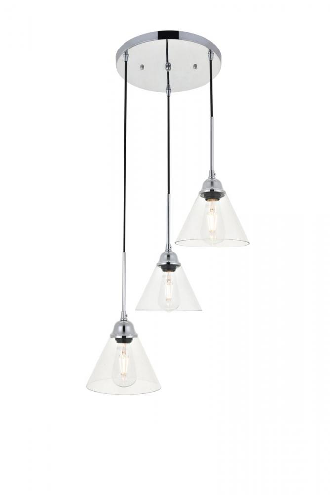 Histoire 3 light chrome Pendant