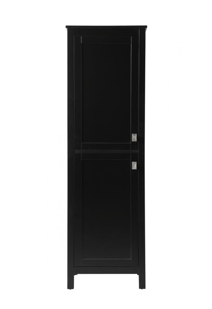 20 Inch Wide Bathroom Linen Storage Freestanding Cabinet In Black