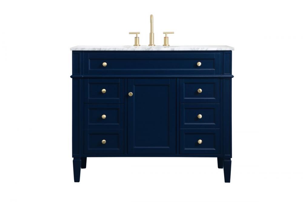 42 Inch Single Bathroom Vanity in Blue