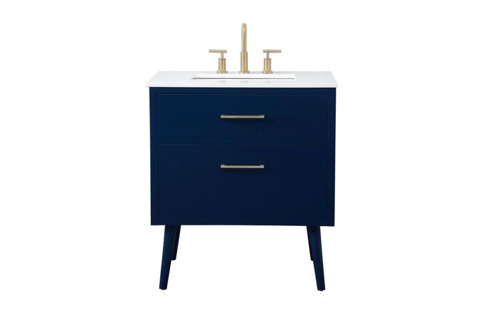 30 inch bathroom vanity in Blue