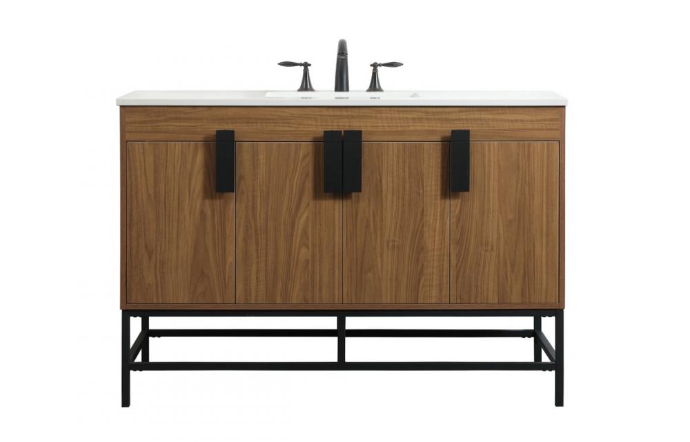 48 Inch Single Bathroom Vanity in Walnut Brown