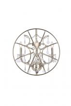 Elegant 1130W21PN/RC - Geneva 3 Light Polished Nickel Wall Sconce Clear Royal Cut Crystal