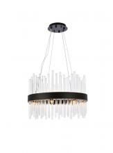 Elegant 3000D20BK - Dallas 20 Inch Round Crystal Pendant in Black