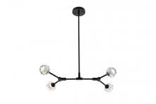 Elegant 3508D30BK - Zayne 4 Light Pendant in Black