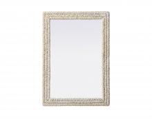 Elegant MR4A3042LN - Rectangle Cornhusk Mirror 30x42 in Linen White