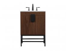 Elegant VF48824MWT - 24 Inch Single Bathroom Vanity in Walnut