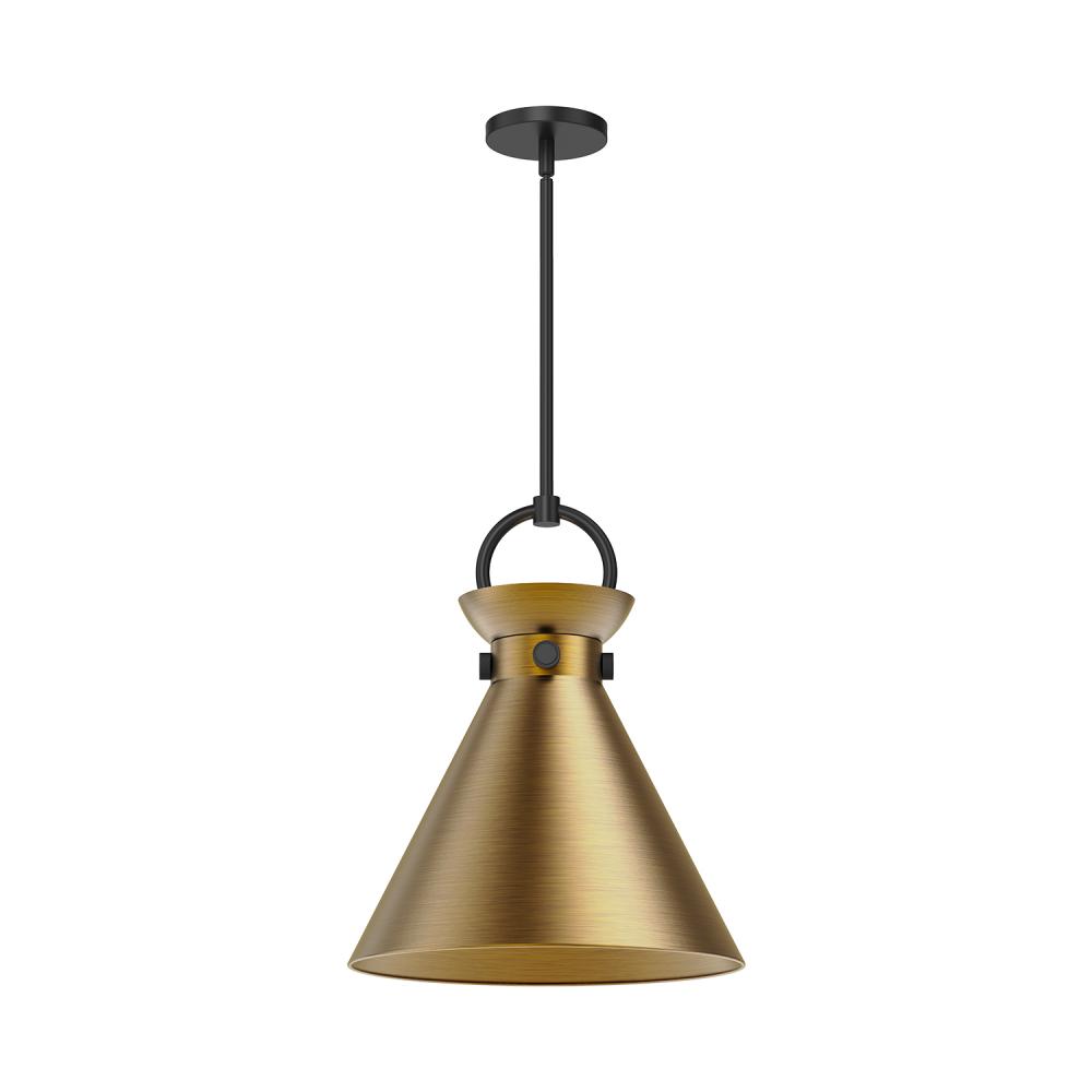 Emerson 14-in Matte Black/Aged Gold 1 Light Pendant