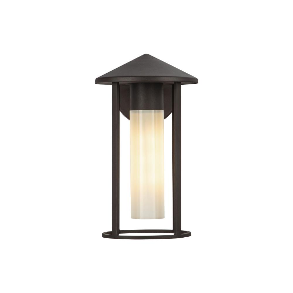 Tenko 12-in Bronze/Glossy Opal Glass 1 Light Exterior Wall