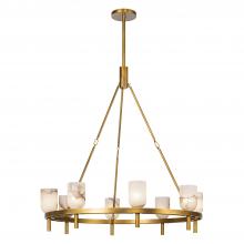 Alora Lighting CH338836VBAR - Lucian 36-in Vintage Brass/Alabaster 8 Lights Chandeliers