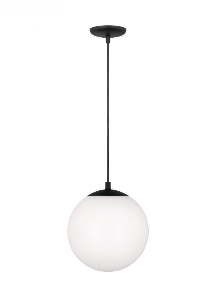 Leo - Hanging Globe Medium One Light Pendant with White Glass