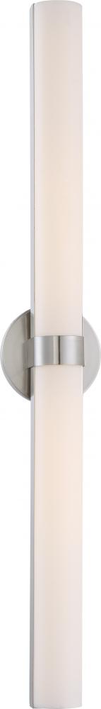 Bond - Double LED Vanity with White Acrylic Lens - Brushed Nickel Finish