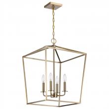 Nuvo 60/7931 - Emma 4 Light Small Pendant; Burnished Brass Finish