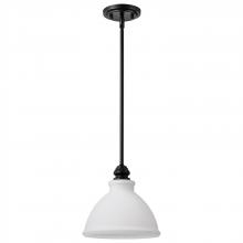 Nuvo 60/8024 - Russel; 10 Inch Mini Pendant; Matte Black with Satin White Glass