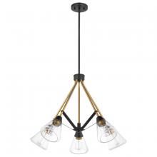 Nuvo 60/7685 - Starlight; 5 Light Chandelier; Medium Base; 60 Watt; Matte Black Finish; Clear Seeded Glass