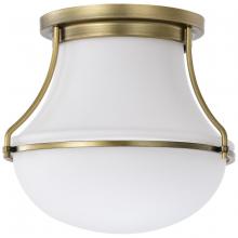 Nuvo 60/7860 - Valdora 1 Light Flush Mount; 10 Inches; Natural Brass Finish; White Opal Glass