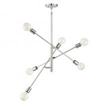 Savoy House Meridian M10084PN - 6-Light Chandelier in Polished Nickel