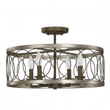 Austin Allen & Co. 9A142A - 4-Light Semi-Flush Mount in Silver and Bronze