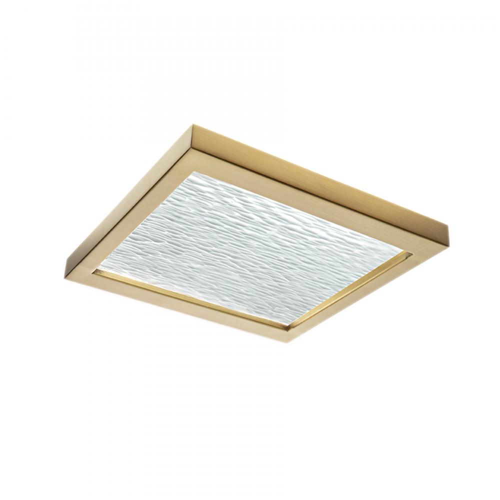 For-Square 12'' Wide Integrated LED Flush Mount - Satin Brass