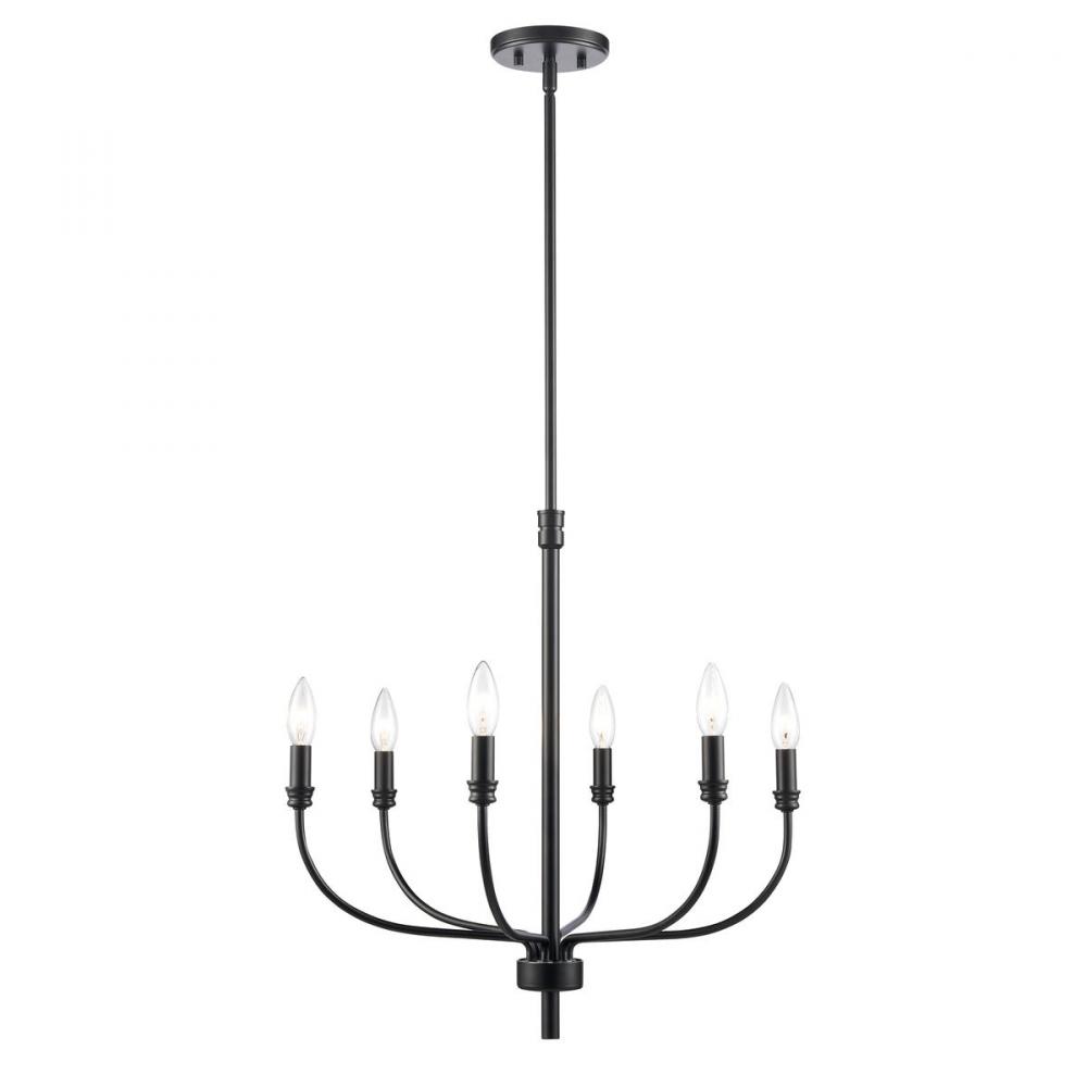 Newland 21'' Wide 6-Light Chandelier - Matte Black