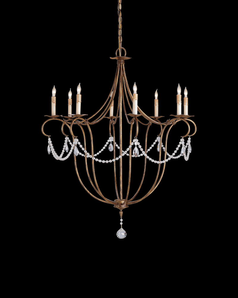 Crystal Lights Large Gold Chandelier