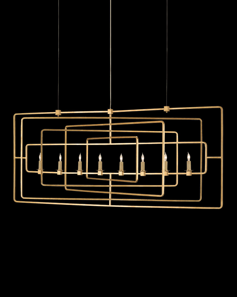 Metro Gold Rectangular Chandelier