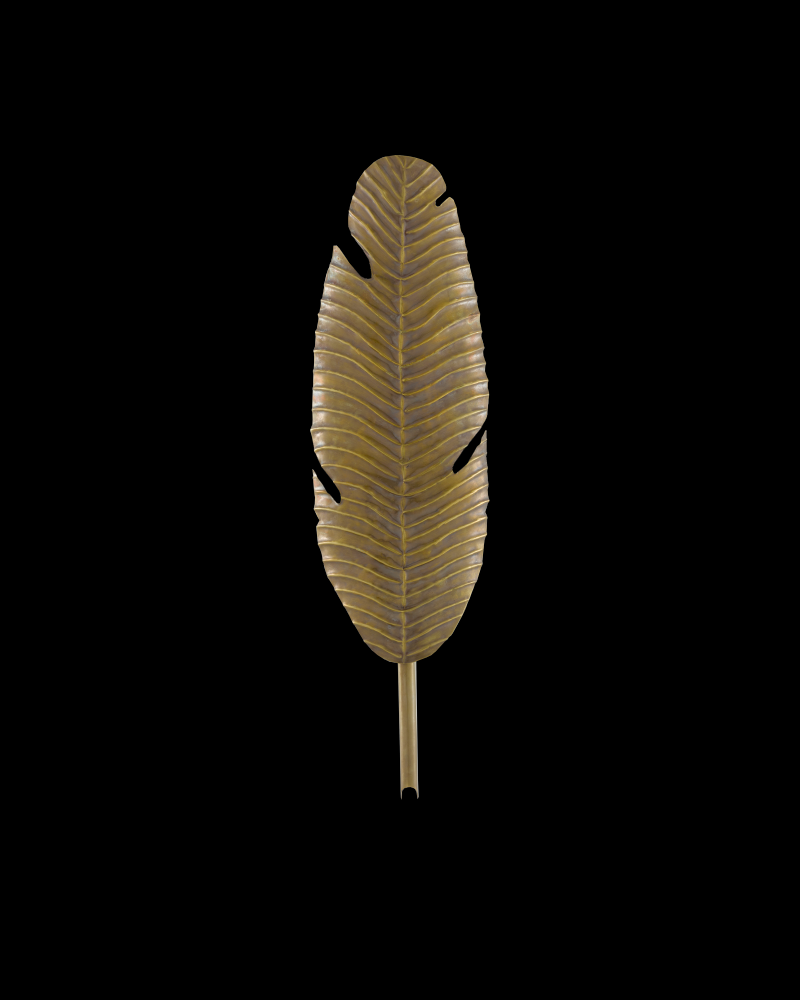 Tropical Brass Leaf Wall Sconc