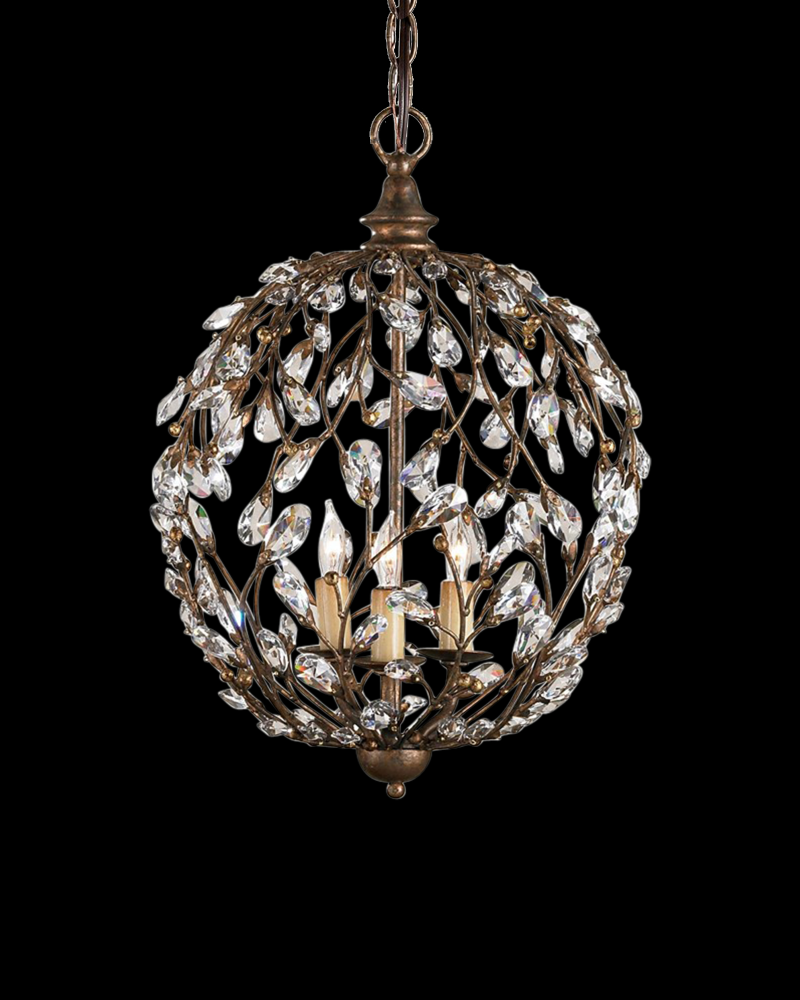 Crystal Bud Gold Orb Chandelie